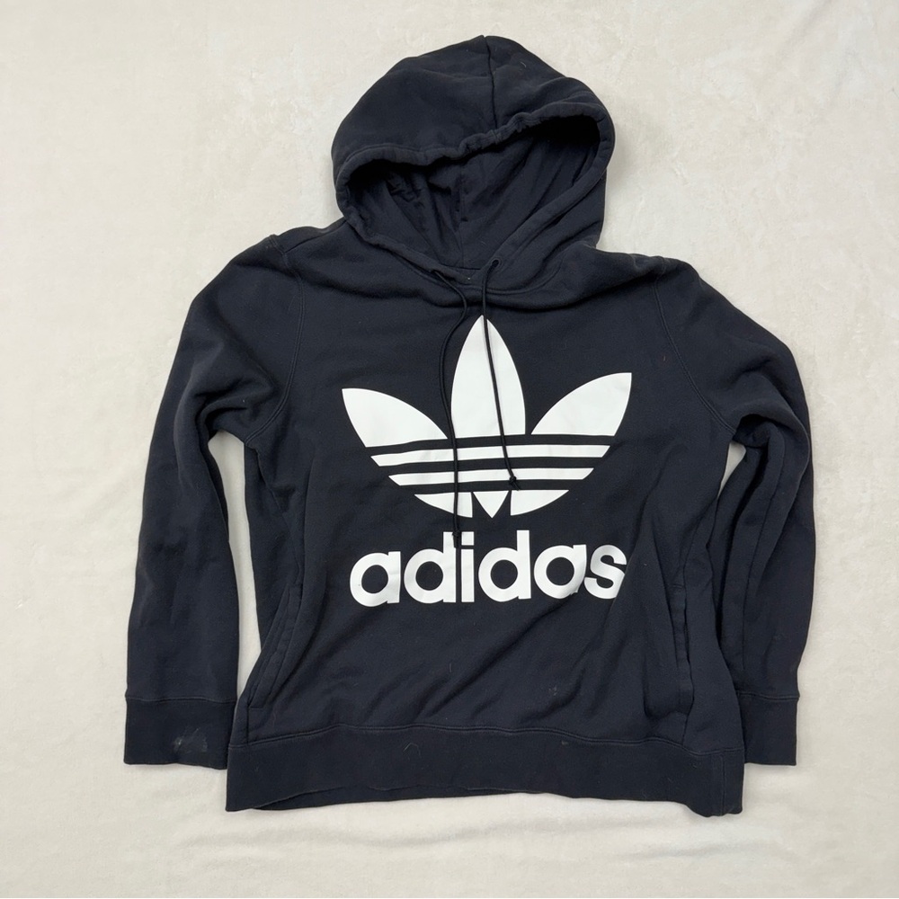 Adidas Charcoal Hoodie with Iconic Logo